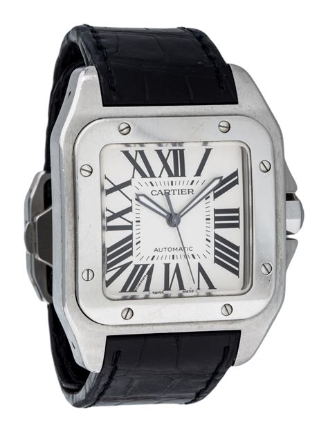 cartier santos rubber|cartier santos 100 xl price.